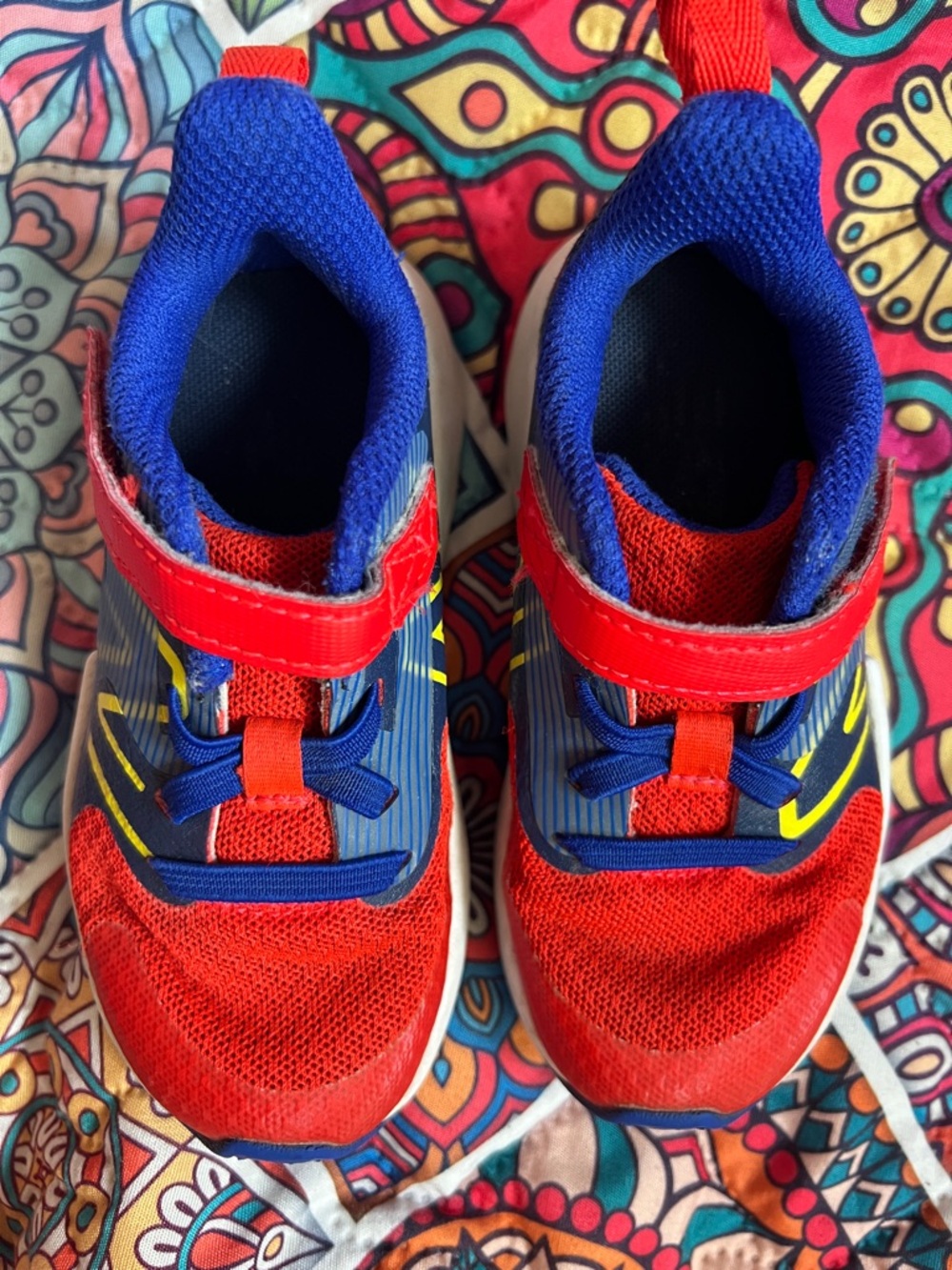 New balance Kids Red and Navy Athletic Sneakers - Breathable Everyday Shoes - Picture 4 of 5